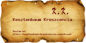 Kesztenbaum Kreszcencia névjegykártya